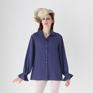 80s Shakespearean Ruffle Frill Wrist Blouse / Shirt