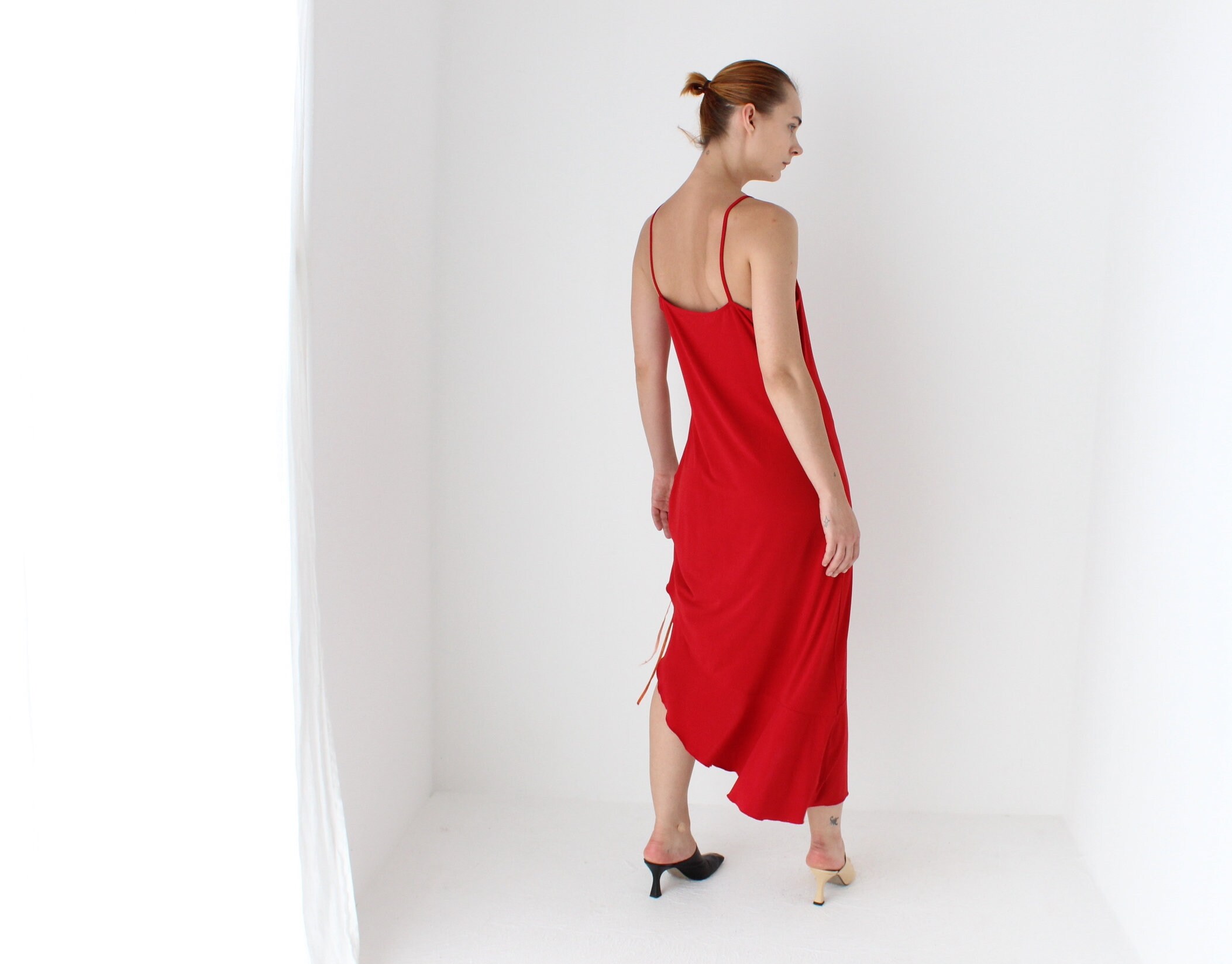 90s Ruby Red Sexy SLINKY Spaghetti 
