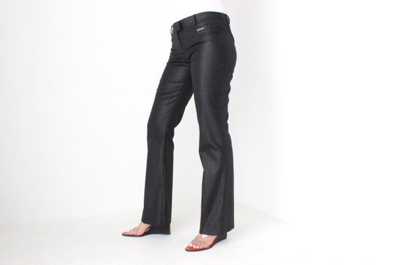 Vintage John Galliano Stretch Wool Blend Leather … - image 3