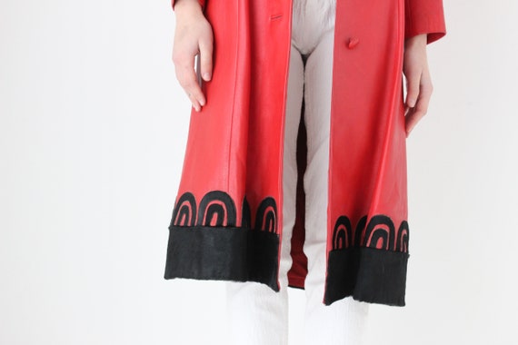 70s {Real Leather} Carivalesque Elaborate Red Fit… - image 10