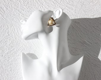 80s Baroque Gold & Pearl Clip On Wedding Earrings