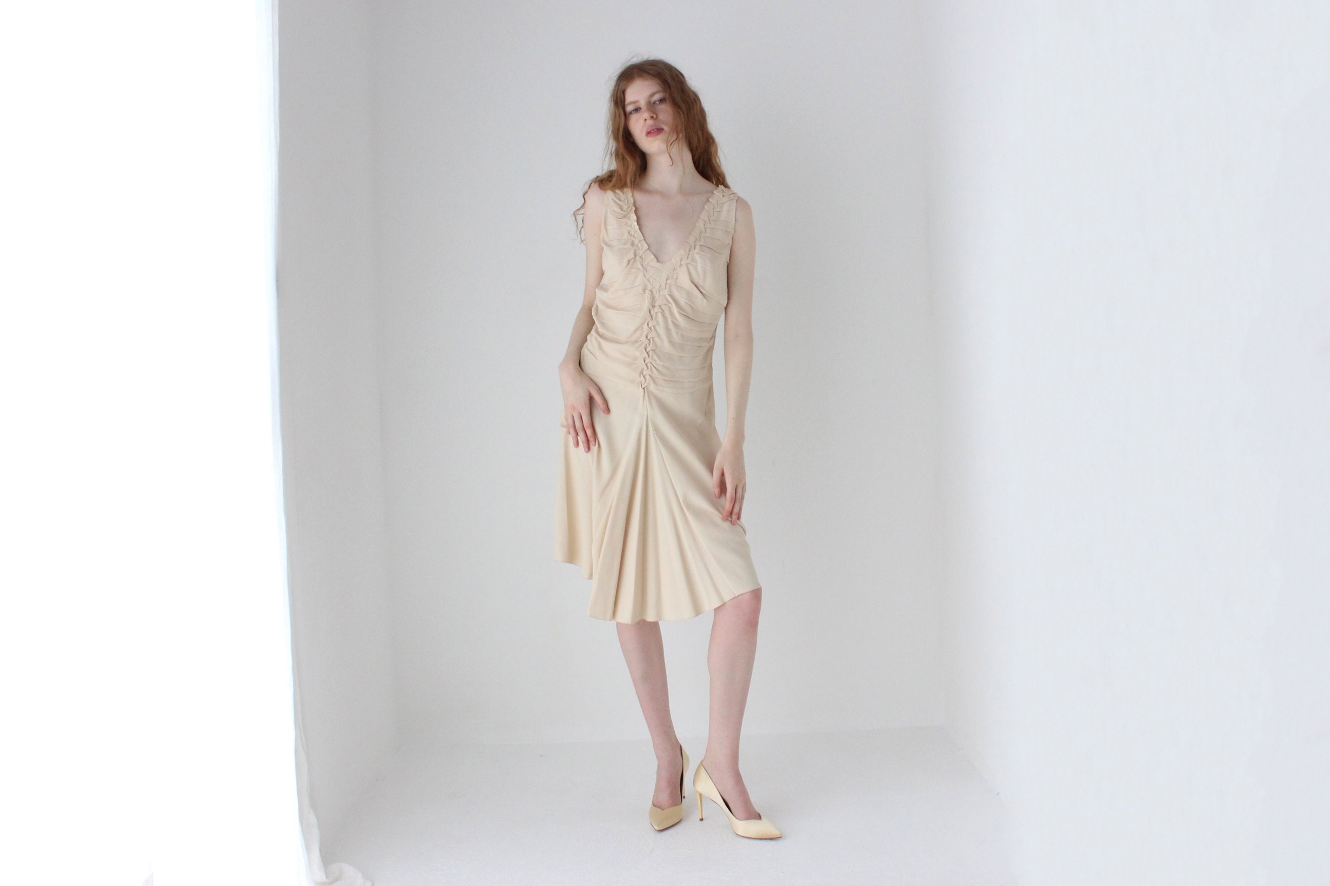 専用　SS1999 PRADA PARTY DRESS Anteactus Designer Vintage | Prada SS 1999 leather trimmed