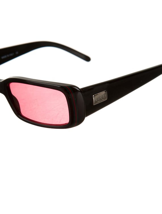 90s GUCCI Red Lens Y2K Sci Fi Square / Rectangle Zoolander