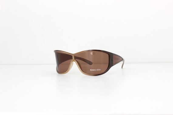 90s ROMEO GIGLI Futuristic Brown Wraparound Shield / Mask Vintage