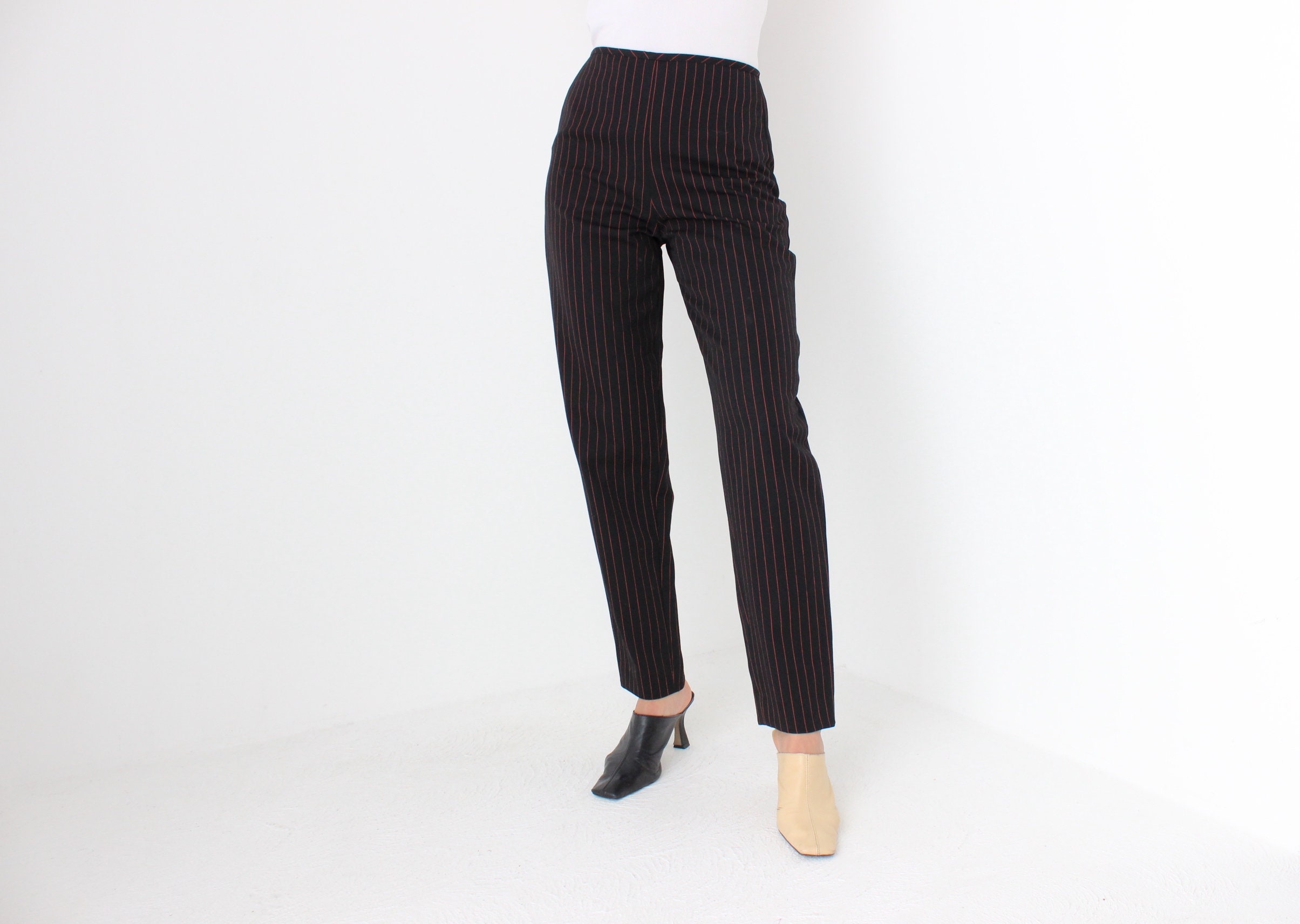 Vintage 90s Jean Paul Gaultier Black W/ Red Pinstripe Wool - Etsy