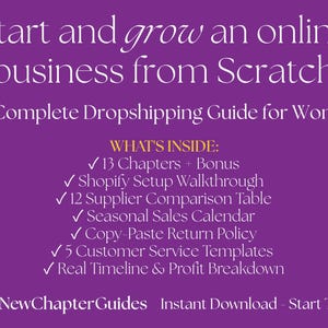 Dropshipping Guide for Women – Start Online Business, Shopify Setup, Passive Income (PDF)