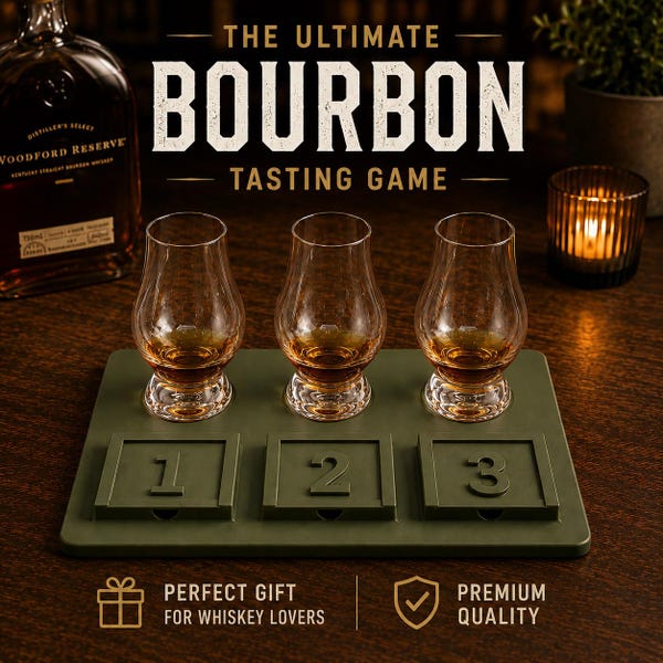 Blind Bourbon Tasting Game | Whiskey Flight Board | Bourbon Gift for Men | Whiskey Lover Gift | Bourbon Tasting Set