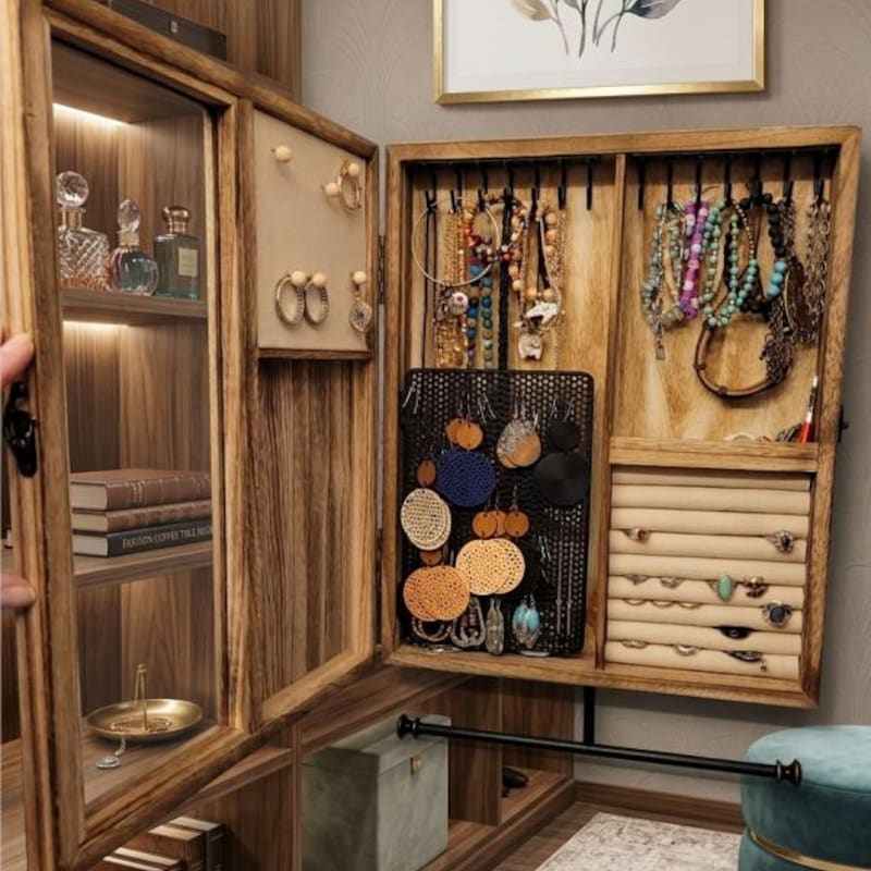 Wall Mounted Jewelry Cabinet - Etsy