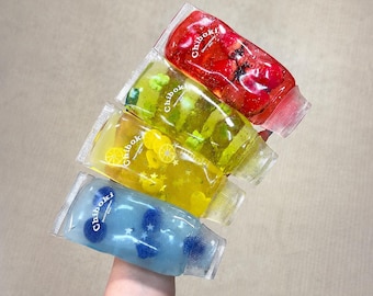 Chiboki Original Toothpaste Squishy, Colorful Fruit Jelly Tube Squeeze Toy, Soft Glitter Sensory Fidget Toy
