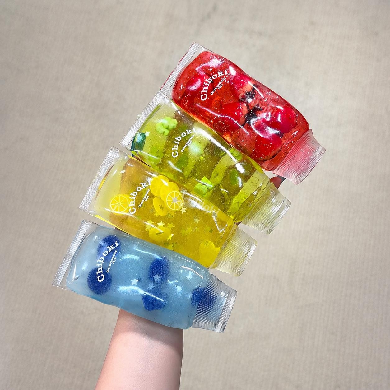 Chiboki Original Toothpaste Squishy, Glitter Fruit Jelly Fidget