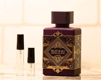 Amethyst Lattafa Bade'e Al Oud Perfume Sample | Rose Oud Vanilla Fragrance Decant (2ml/5ml)
