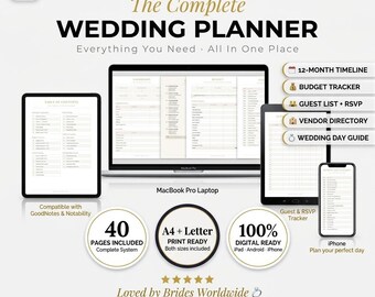 Wedding Day Binder Template, Itinerary, Planner PDF (Digital Download)