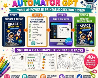 Kids Activity Worksheets Bundle | Preschool, Kindergarten Learning Pack (PDF)