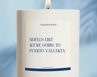 Puerto Vallarta Mexico Trip Candle For Destination Reveal Surprise Vacation Gift For Her Family Trip Going To Mexico