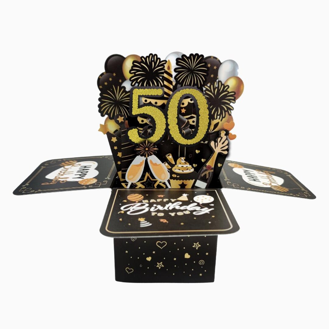 3D Birthday Pop up Box Card, Glitter Happy Birthday Card With Age ...