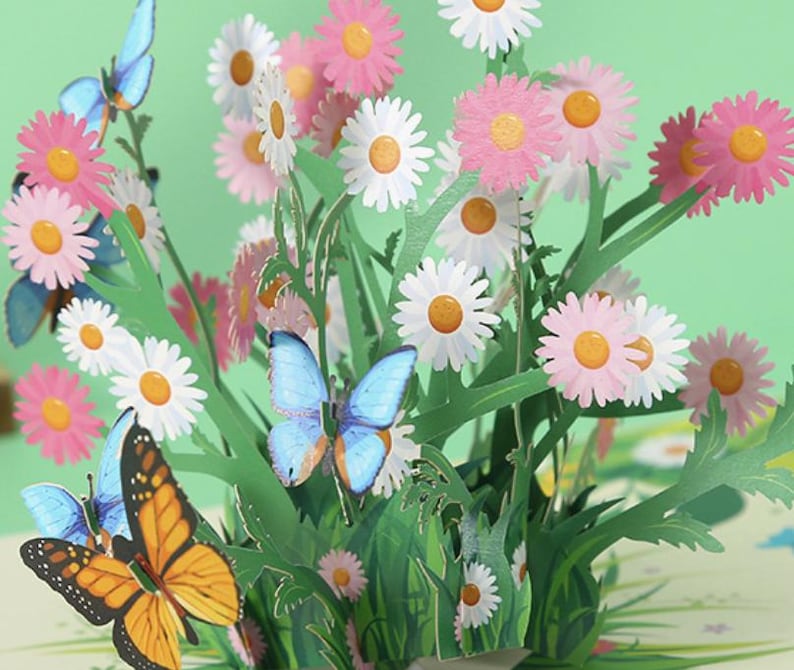 Mother’s Day 3D Pop up Card, Butterfly Flower Bouquet Card, Paper Cut ...
