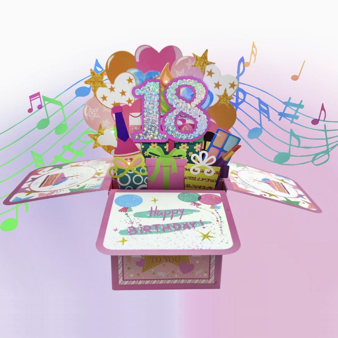 Musical 3D Birthday Pop up Box Card With Lights, Blow Candle Happy ...