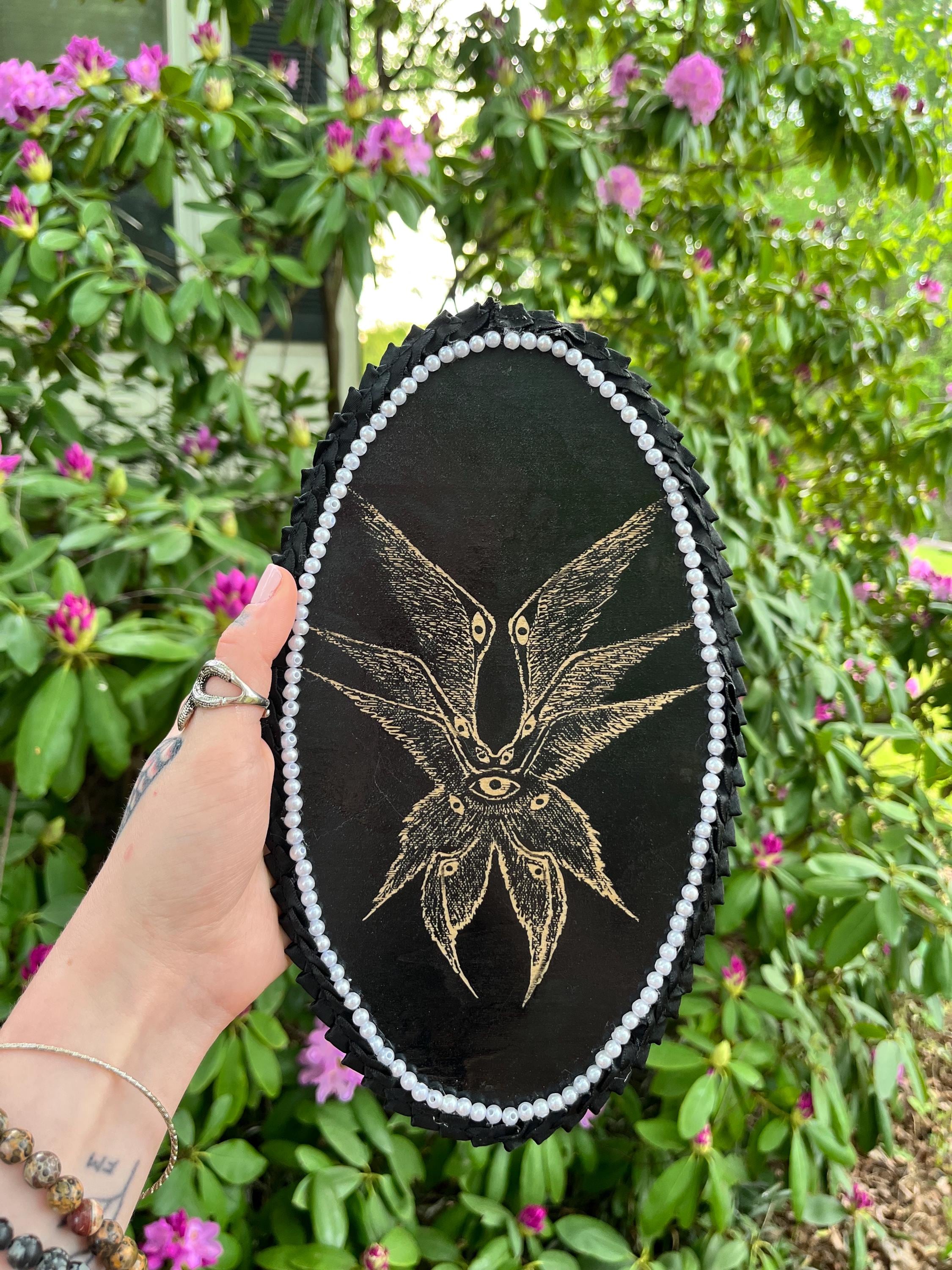 Biblical Angel Wood Burned Plaque • Seraphim Wall Art • Gothic ...