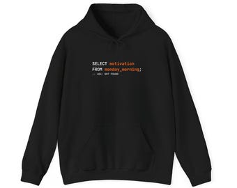 404 Motivation Not Found Hoodie | Coding Humor Sweatshirt