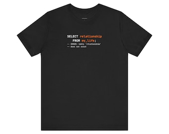 Relación no encontrada / Camiseta de programación para desarrolladores