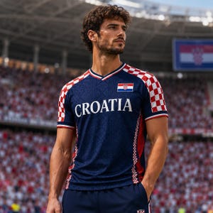 Conjunto de camiseta de Croacia, camiseta de fútbol de Croacia a juego, conjunto para adulto y top corto para aficionados, regalo de fútbol personalizado con nombre y número imagen 3