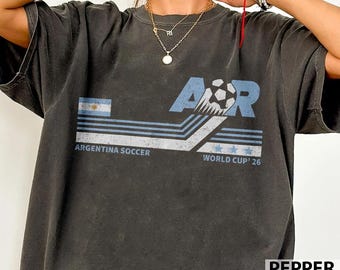 Argentina Soccer World Cup Tee, Retro Football T-Shirt, Distressed Game Day Shirt, Kids Youth