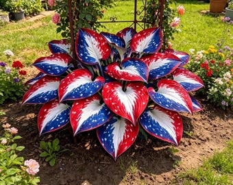 Hosta arcoíris (planta viva) / Rara y colorida / Planta perenne para jardín de sombra