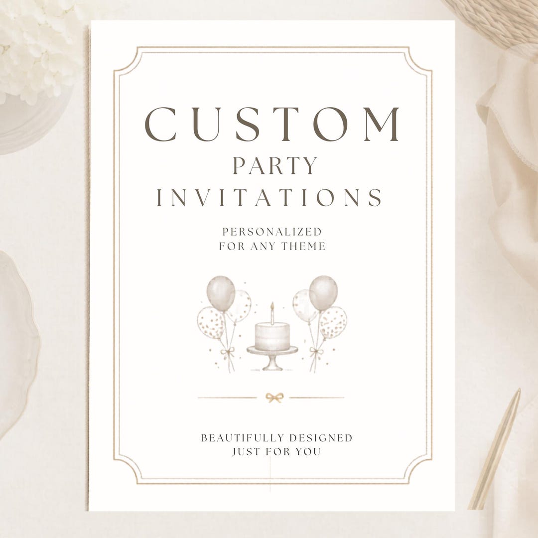 Custom Birthday Invitation | Personalized Party Invite | Luxury Digital ...
