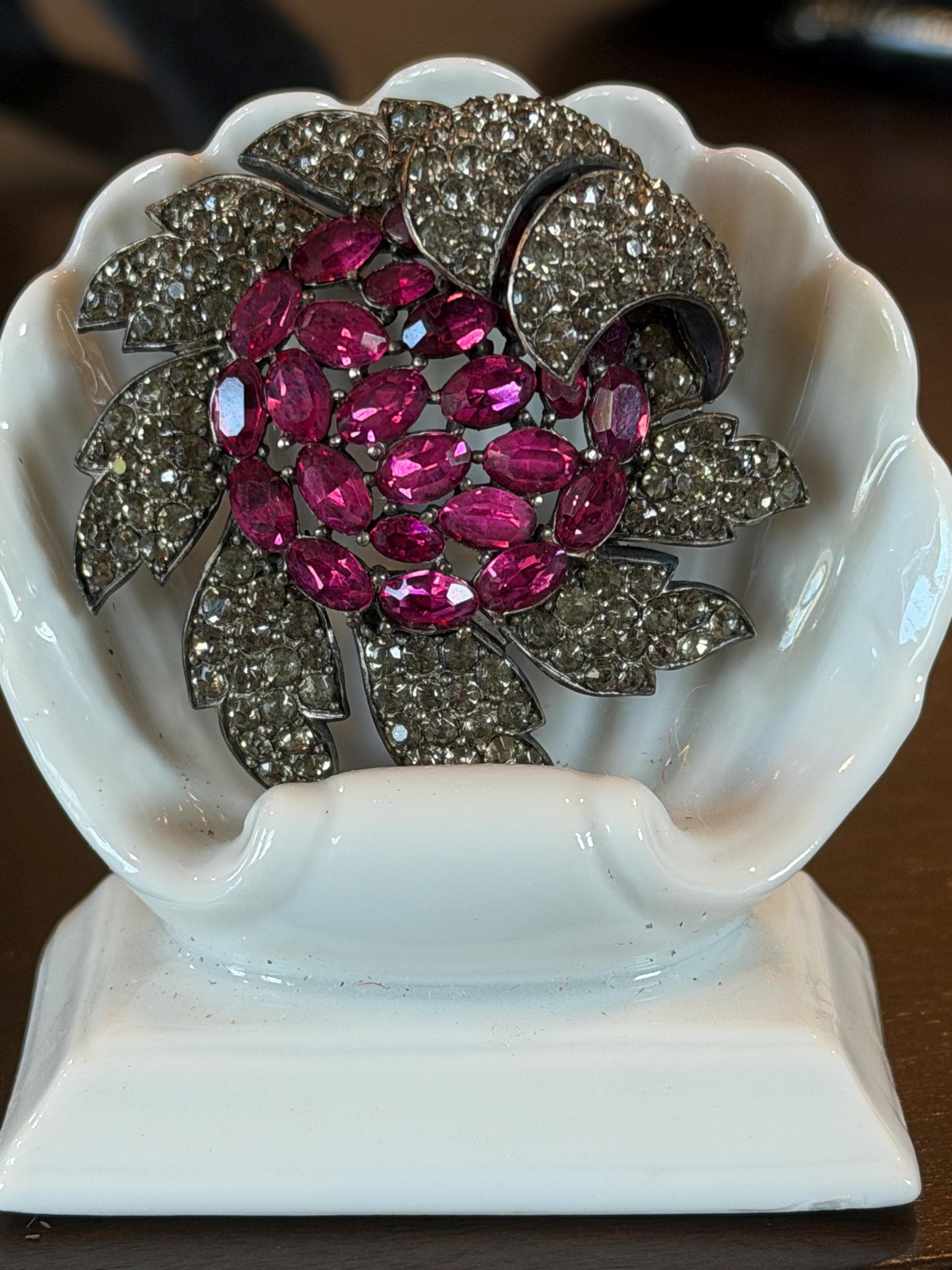 Rare Crown Trifari Fuchsia Pink Alfred Philippe Diamonte Brooch - Etsy