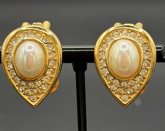 Pendientes de clip con forma de lágrima vintage de Christian Dior
