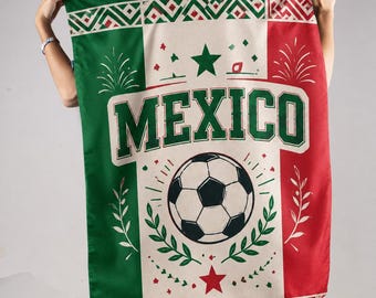 Mexico Soccer Garden Flag, Mexican Football Fan Yard Decor, Game Day Porch Banner