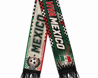 Mexico Soccer Scarf, Viva Mexico Fan Supporter Gear, Game Day Football