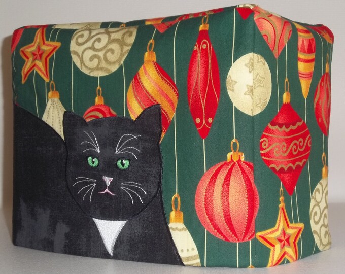 2 Slice Christmas Toaster Cover Tuxedo Cat Toaster Cover Etsy