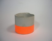 Handmade Modern Neon Orange Concrete Planter