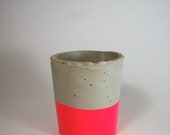 Handmade Modern Neon Pink Concrete Planter/ Container