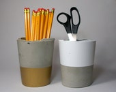 Handmade Modern White Concrete Planter/ Container
