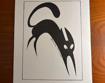 Estampado de gato negro