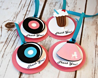 Items Similar To Diy Kit Sock Hop Birthday Party Favor Tags Fab