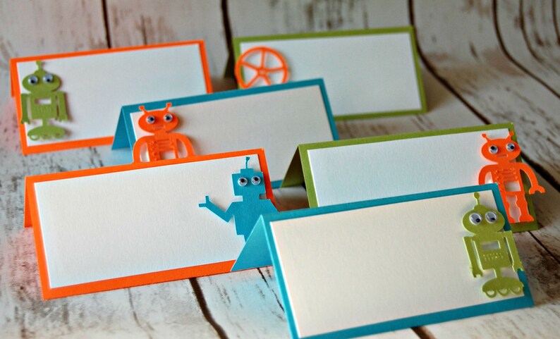 Robot Themed Party Name Tags Robotics Party Buffet Tags | Etsy