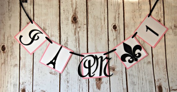Paris Themed Birthday Party Mini Banner Eiffel Tower Party