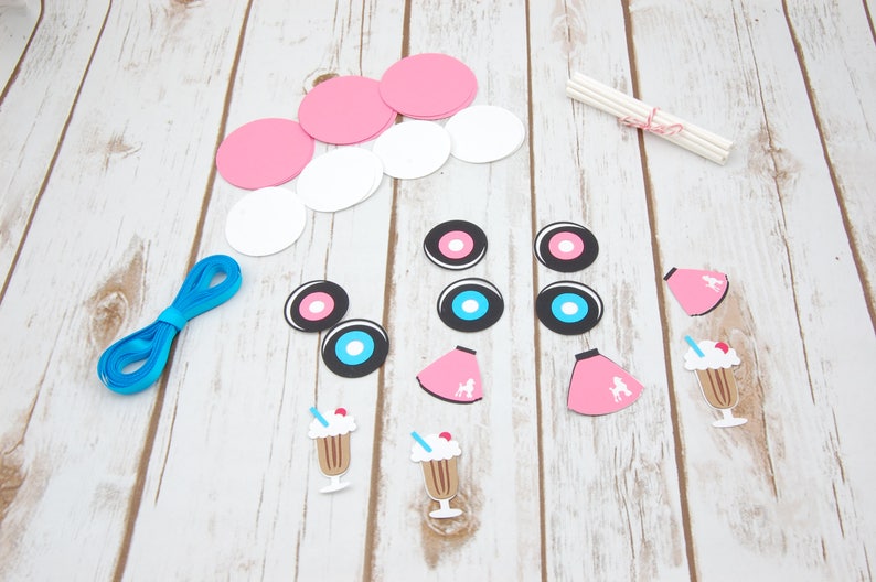 Diy Sock Hop Themed Birthday Party Cupcake Toppersfabulous Etsy