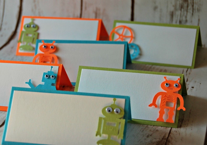 Robot Themed Party Name Tags Robotics Party Buffet Tags | Etsy