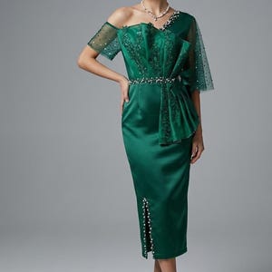 emerald green pencil dress Marilyn Pencil Dress in Emerald Green  HAYA ATASSI