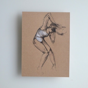 Original Zeichnung, Kunst, Tinte Kunst, Tusche Zeichnung, Dessin, Original Dessin, Originalkunst, moderne weibliche Kunst, Bewegung, Tänzerin Zeichnung