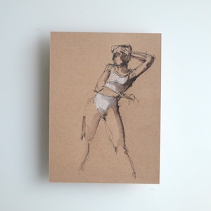 Tuschezeichnung, weibliche Zeichnung, originale Zeichnung, Kunst, Zeichnung auf Papier, Originalkunstwerk, moderne weibliche Kunst, Tänzerin Zeichnung