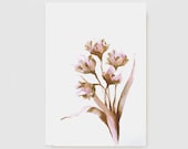 FLOWERS - Original Art Ink drawing- Ink wash, brown, pink, beige, watercolor, acid free paper Sennelier 200gr by Cristina Ripper