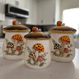 Sears Roebuck Mushroom Canisters - Etsy
