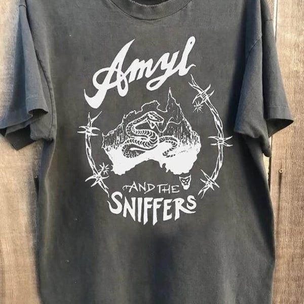 Amyl And The Sniffers ROCK BAND CHARCOAL T Shirt