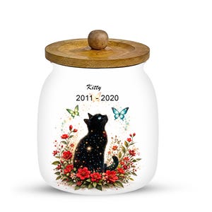Urna para cenizas de gato negro, recuerdo personalizable para gatitos, pequeñas urnas decorativas.