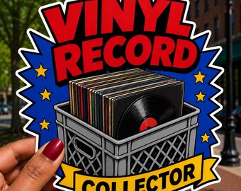 Vinyl Record Collector 4" Large-Size Die-Cut Vinyl Sticker Decal